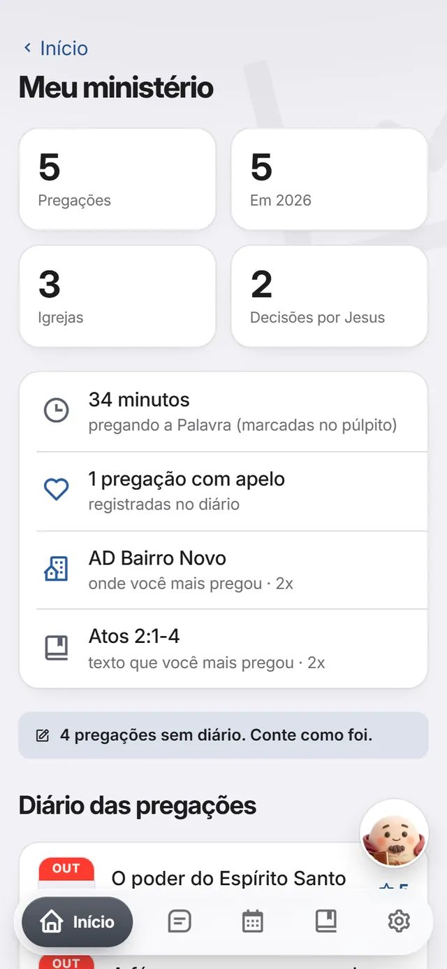 Tela do app: Lembrar